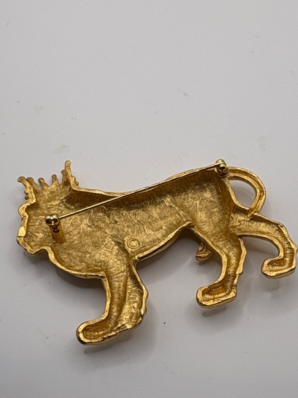 Rare Anne Klein Royal Gold Crowned Lion Brooch Vintage 80’s - Picture 4 of 7